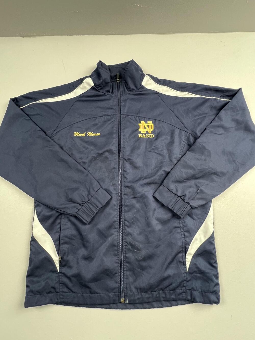 Notre Dame Fighting Irish Jacket Mens Medium Blue NCAA Band Tonix Full Zip